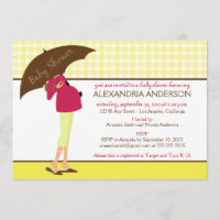 {TBA} Umbrella Mommy Baby Shower Invite (yellow)