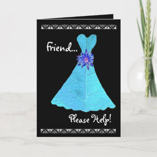 TBA WINNER - Friend Guest Book Attendant BLUE Gown Invitation
