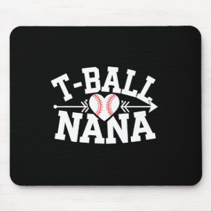 Tball Nana Heart Baseball Sports Grandma Gift Mouse Pad