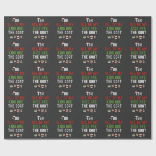 Tbh All Of My Kids Are Goats Christmas Matching Wrapping Paper