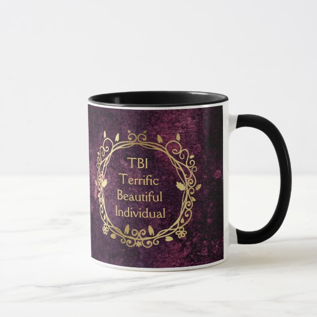 TBI Terrific Beautiful Individual Gold on Purple Mug (Right)