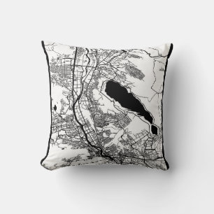 Tbilisi Georgia City Map Throw Pillow