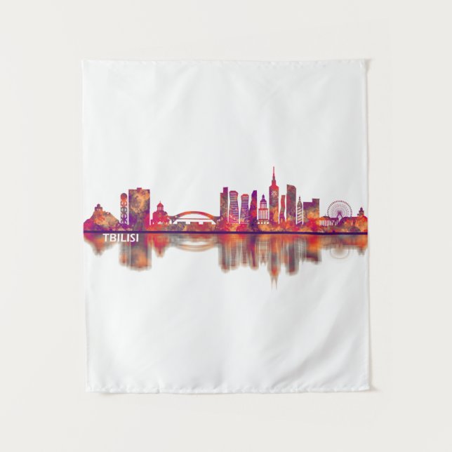 Tbilisi Georgia Skyline Tapestry (Front)