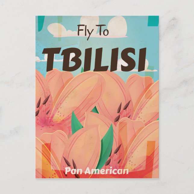 Tbilisi Georgia Vintage Travel Poster Postcard (Front)
