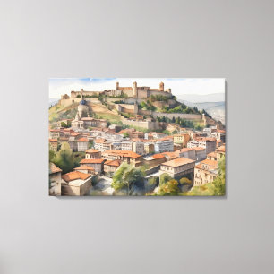 Tbilisi watercolor art canvas print