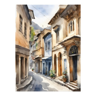 Tbilisi watercolor art photo print