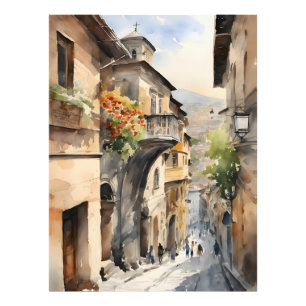 Tbilisi watercolor art photo print