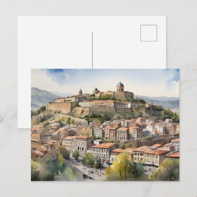 Tbilisi watercolor art postcard (Front/Back)