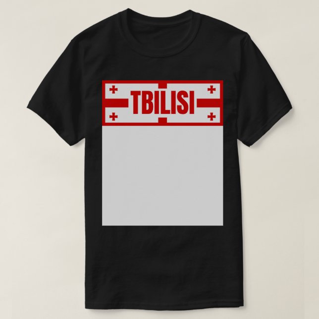 Tbilissi City in Georgian Drapeau Design TShirt (Design devant)