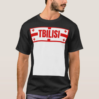 Tbilissi City in Georgian Drapeau Design TShirt