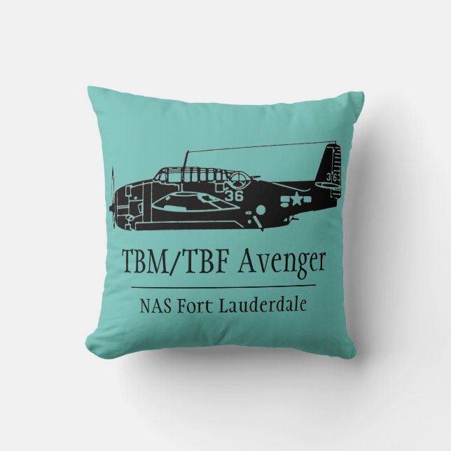TBM Avenger Throw Pillow (Front)
