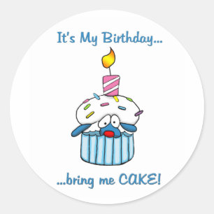 Tbone Birthday cupcake Classic Round Sticker
