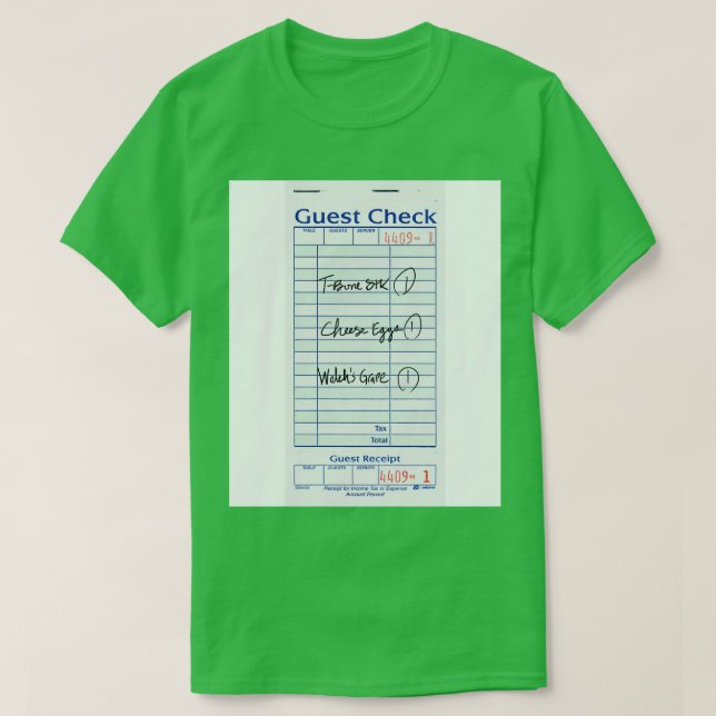TBone Steak Cheese Eggs Welchs Grape T-Shirt (Design Front)
