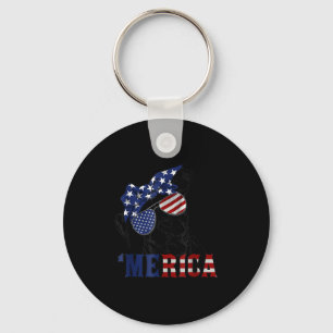 Tbull 4th Of July Merica American Flag Sungles Keychain