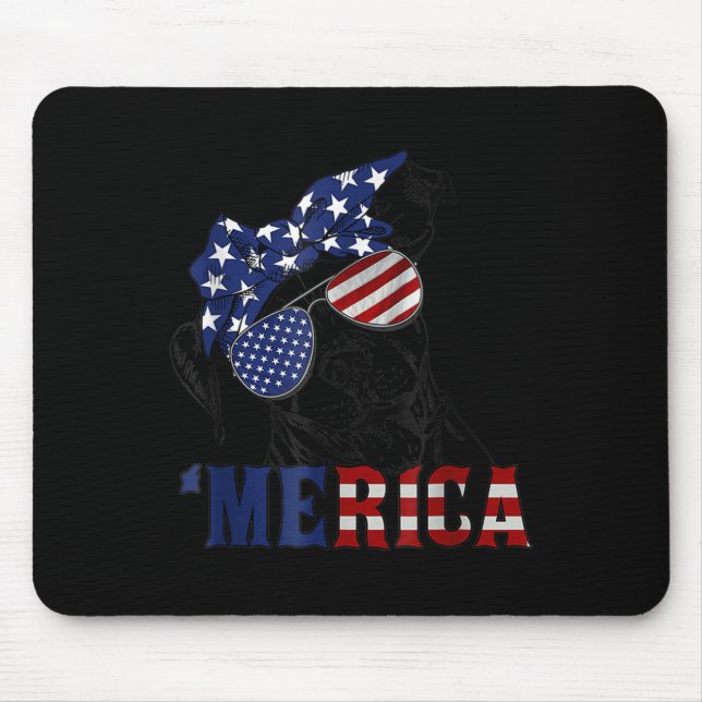 Tbull 4th Of July Merica American Flag Sungles  Mouse Pad (Front)