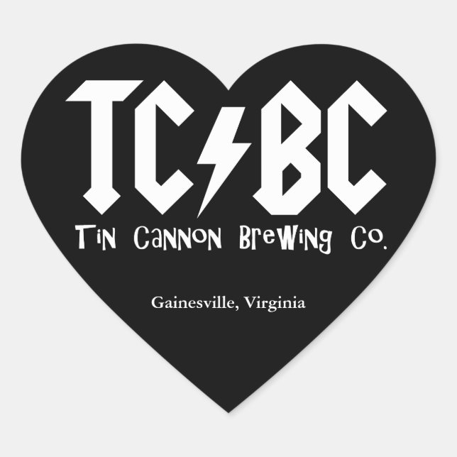 TC/BC Lightning Bolt Heart Sticker (Front)