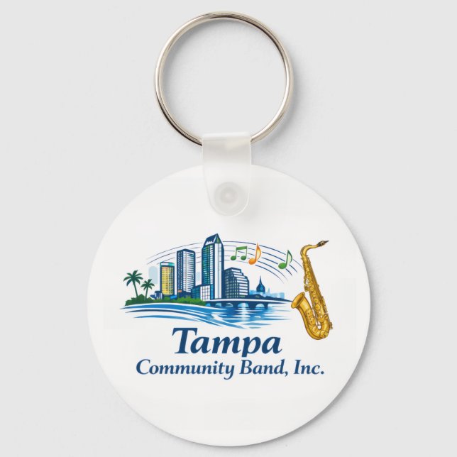 TCB Saxophone Logo Keychain (Front)