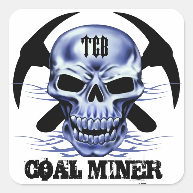 TCB SKULL SQUARE STICKER (Front)