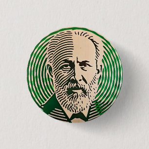 Tchaikovsky Portrait minimal optical style 1 Inch Round Button