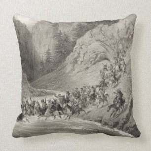 Tcherkersseians on a Raid near the Black Sea, plat Throw Pillow