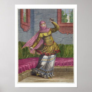 Tchinguis, or Turkish dancer, 18th century (engrav Poster