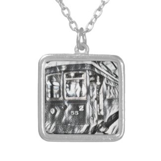 TCR - Side Sketch Silver Plated Necklace