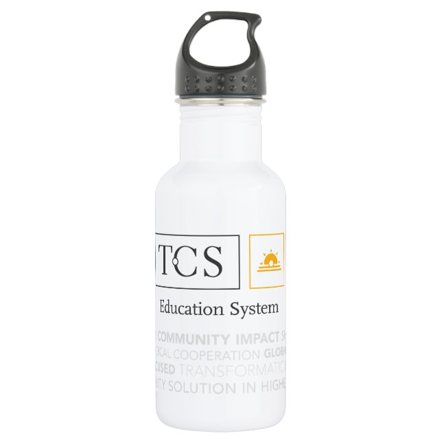 TCS Typography White Water Bottle (Front)