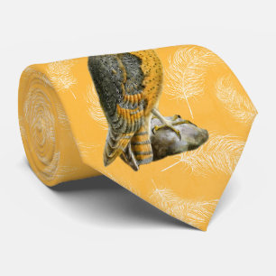 TCWC - Barn Owl Vintage Bird with Yellow Feathers Tie
