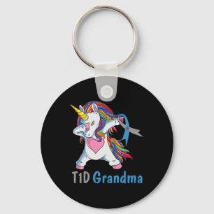 Td1 Grandma Dabbing Unicorn Type 1 Diabetes Awaren Keychain
