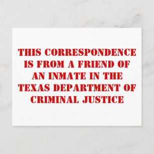 TDCJ friend Postcard