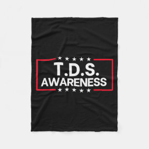 Tds Trump Derangement Syndrome Funny Trump Support Fleece Blanket