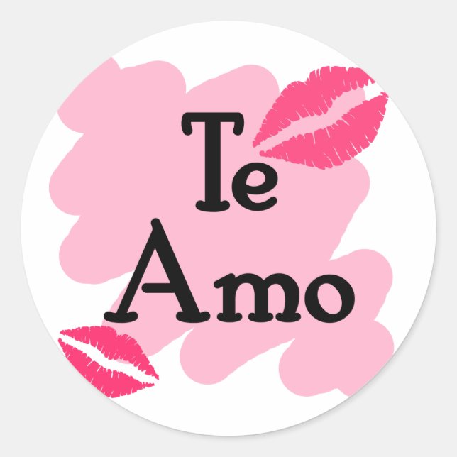 te amo classic round sticker (Front)