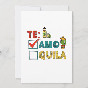 Te Amo Tequila Cinco De Mayo Funny Holiday Card