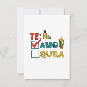 Te Amo Tequila Cinco De Mayo Funny  Thank You Card