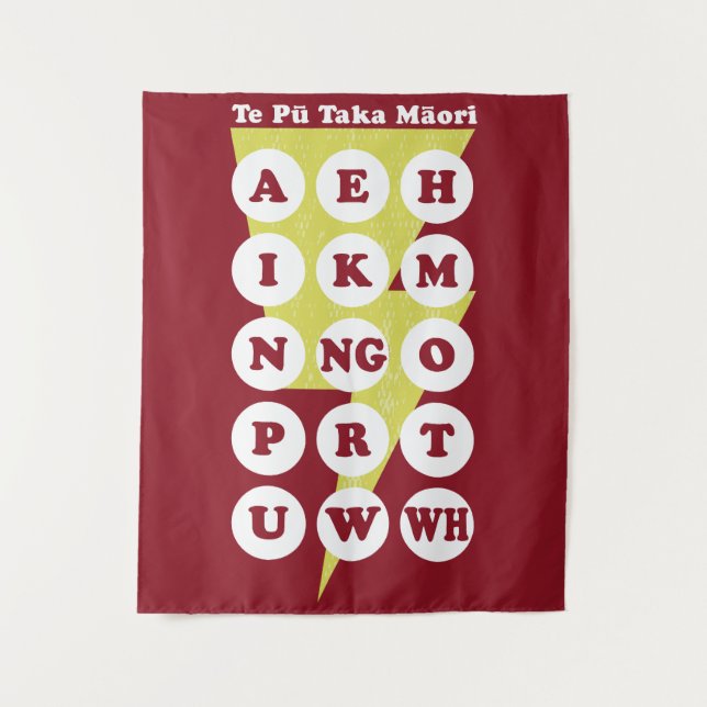 Te Pu Taka Maori Maori Alphabet Tapestry (Front)