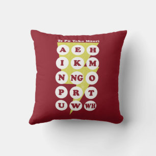 Te Pu Taka Maori Maori Alphabet Throw Pillow