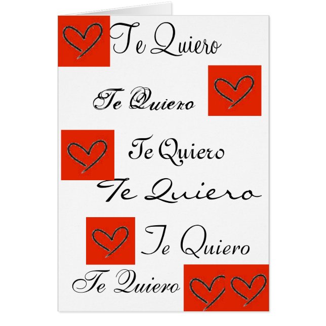 Te Quiero card ( I love you in spanish) (Front)