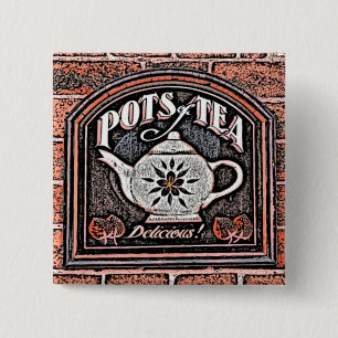 TEA 2 INCH SQUARE BUTTON