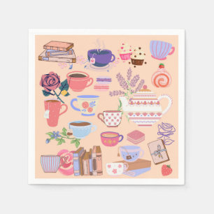 Tea And Books Napkin