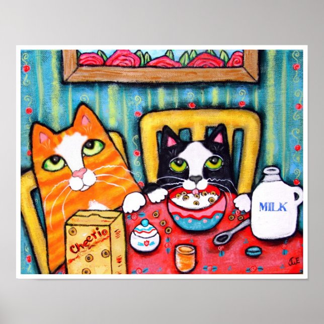 Tea and Cereal Cats Poster (Front)
