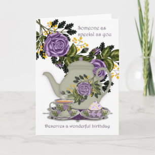 Tea And Cupcake Birthday Card For Someone Special