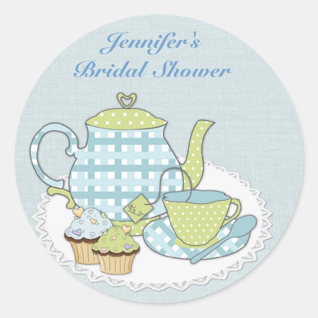Tea and Cupcakes Classic Round Sticker (Front)