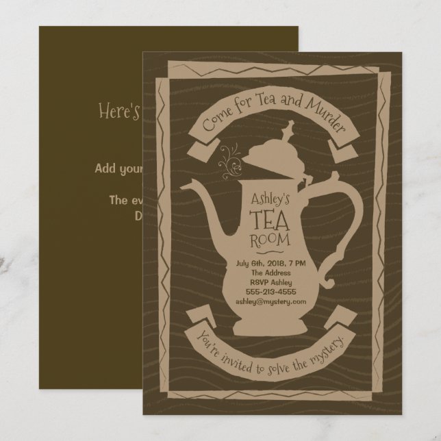 Tea and Murder Party - Invitation (Front/Back)