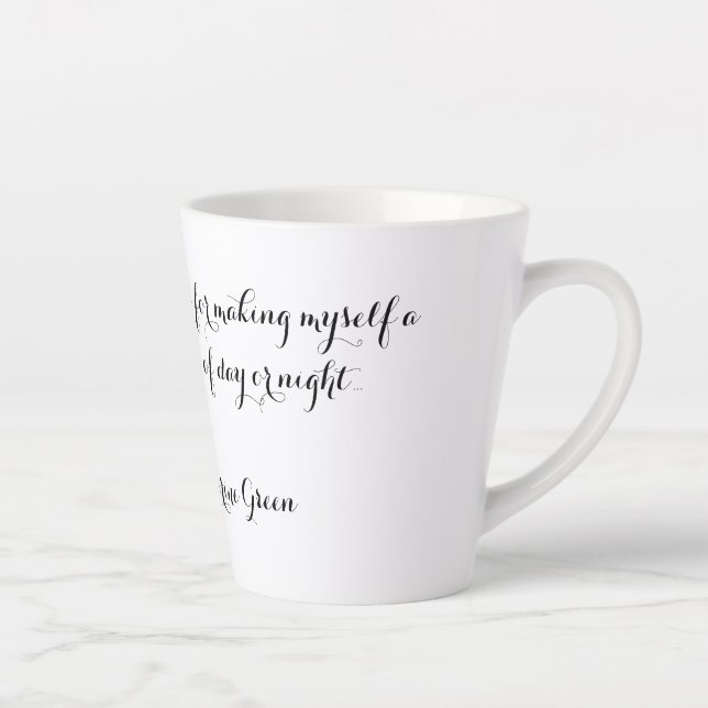 Tea Anna Katharine Green Quote Latte Mug (Right)
