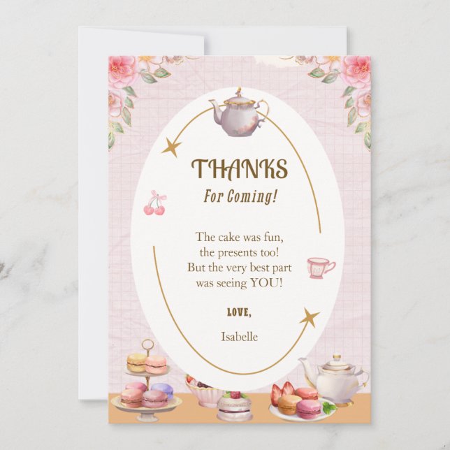 Tea Anniversaire Carte de remerciements (Devant)
