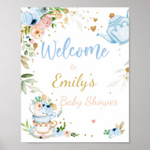 Tea Baby shower bébé est Brewing Boy Affiche de bi