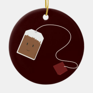 Tea bag smiling ceramic ornament