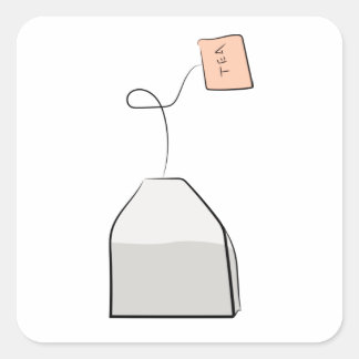 Tea bag square sticker