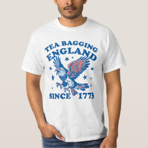 Tea Bagging England Since 1773 Patriotic Eagle  T-Shirt