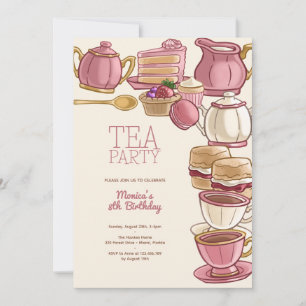 Tea birthday party invitation